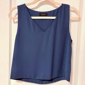 Aritzia Babaton Deep Blue V-Neck Blouse